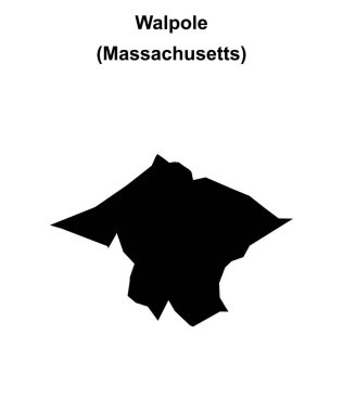 Walpole (Massachusetts) boş dış hat haritası