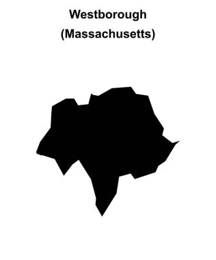 Westborough (Massachusetts) blank outline map clipart