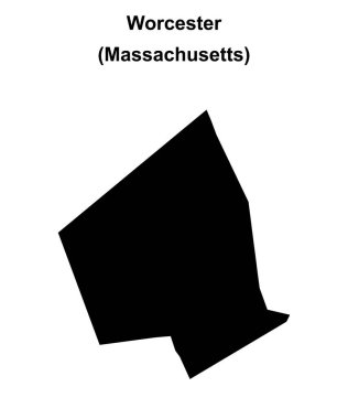 Worcester (Massachusetts) boş dış hat haritası