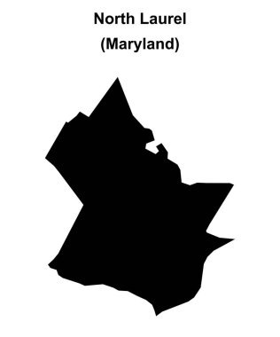 North Laurel (Maryland) blank outline map clipart