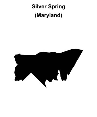 Silver Spring (Maryland) blank outline map clipart