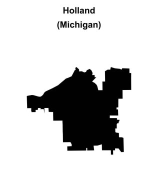 Hollanda (Michigan) boş ana hat haritası