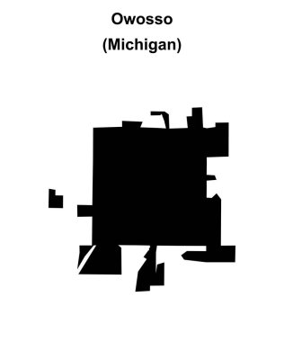 Owosso (Michigan) blank outline map clipart