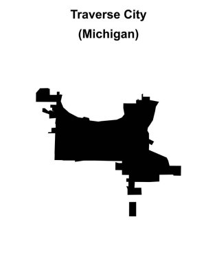 Traverse City (Michigan) blank outline map clipart