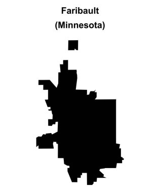 Faribault (Minnesota) blank outline map clipart