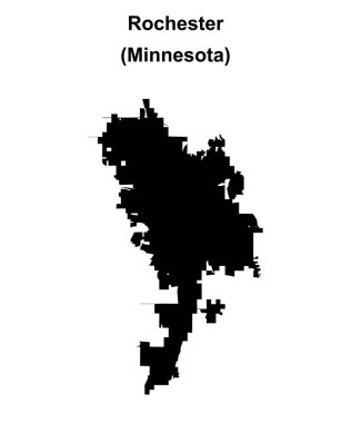 Rochester (Minnesota) blank outline map clipart