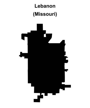 Lebanon (Missouri) blank outline map clipart