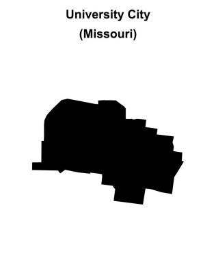 University City (Missouri) blank outline map clipart