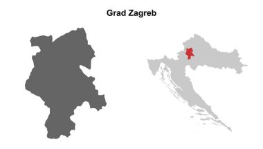 Grad Zagreb ilçesi boş ana hat haritası seti