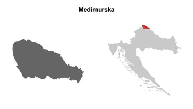 Medimurska ilçesi boş ana hat haritası seti
