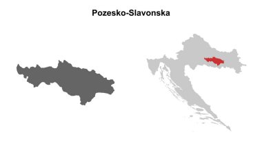 Pozesko-Slavonska ilçesi boş ana hat haritası seti