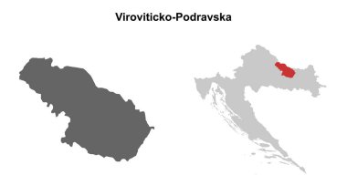 Viroviticko-Podravska ilçesi boş ana hat haritası seti