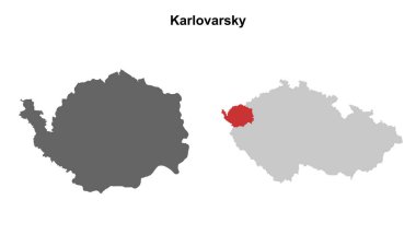 Karlovarsky bölgesi boş çizgi haritası ayarlandı