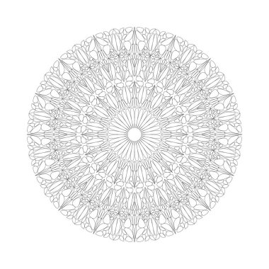 Mandala desenli renklendirme sayfası - soyut oryantal dairesel vektör grafiği