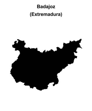 Badajoz eyaleti boş ana hat haritası