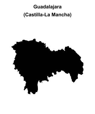 Guadalajara province blank outline map clipart