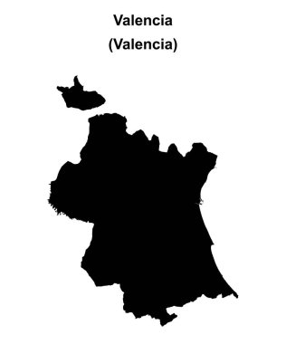 Valencia bölgesi boş ana hat haritası