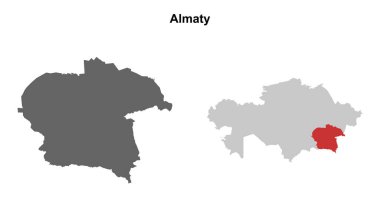 Almaty bölgesi boş çizgi haritası ayarlandı