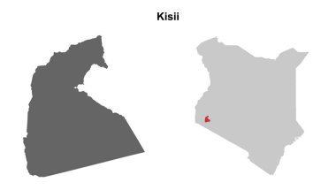 Kisii county blank outline map set clipart