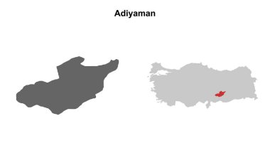 Adiyaman eyaleti boş ana hat haritası seti