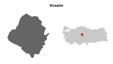 Kirsehir province blank outline map set clipart