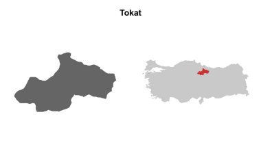 Tokat eyaleti boş çizgi haritası ayarlandı