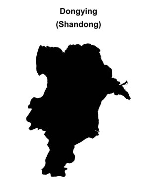 Dongying blank outline map clipart