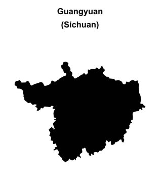 Guangyuan blank outline map clipart