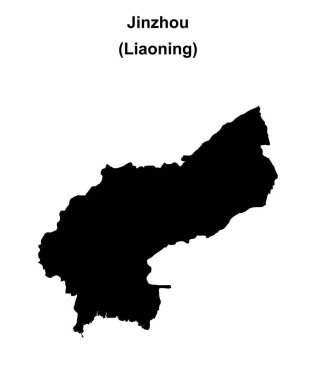 Jinzhou blank outline map clipart