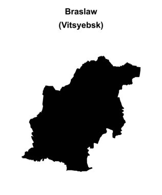 Braslaw district blank outline map clipart