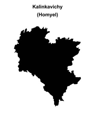 Kalinkavichy district blank outline map clipart