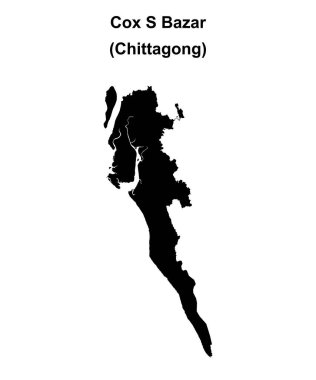 Cox S Bazar district blank outline map clipart