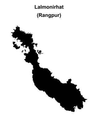 Lalmonirhat district blank outline map clipart