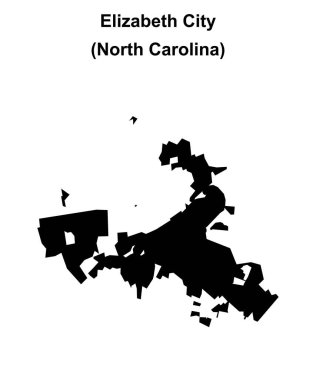 Elizabeth City (North Carolina) blank outline map clipart