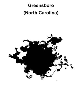 Greensboro (North Carolina) blank outline map clipart