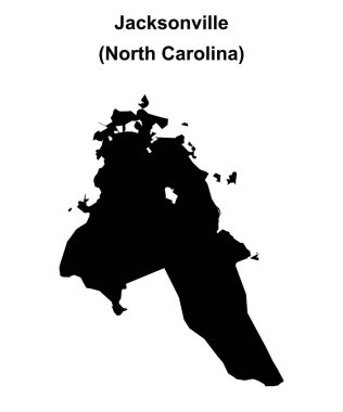 Jacksonville (North Carolina) blank outline map clipart