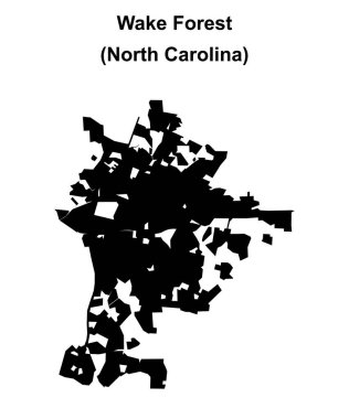 Wake Forest (North Carolina) blank outline map clipart