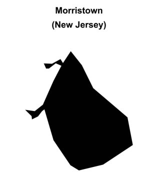 Morristown (New Jersey) blank outline map clipart