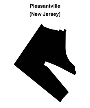 Pleasantville (New Jersey) blank outline map clipart