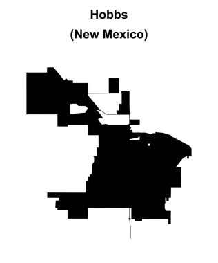 Hobbs (New Mexico) blank outline map clipart