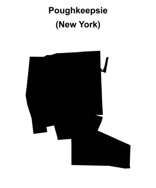 Poughkeepsie (New York) blank outline map clipart