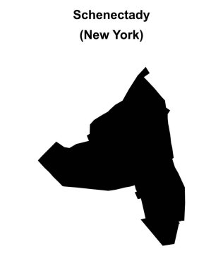 Schenectady (New York) blank outline map clipart