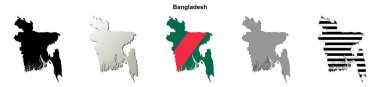Bangladesh outline map set