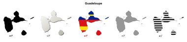 Guadeloupe outline map set