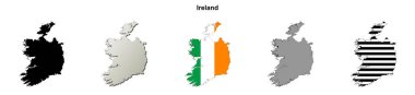 Ireland outline map set
