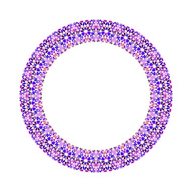 Geometrik soyut çiçek çemberi - beyaz arkaplanda dairesel vektör tasarım ögesi