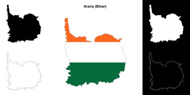 Araria ilçesi (Bihar) boş dış hat haritası seti