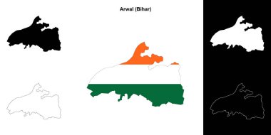Arwal bölgesi (Bihar) boş ana hat haritası seti