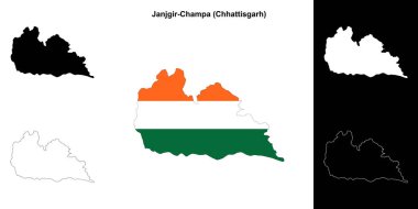 Janjgir-Champa ilçesi (Chhattisgarh) boş ana hat haritası seti