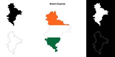 Botad ilçesi (Gujarat) ana hat haritası seti